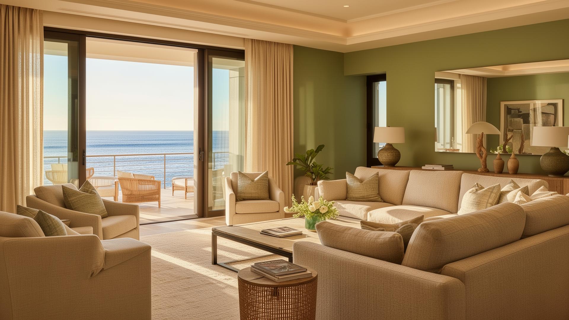 Luxury coastal interior of the Nature Coast Heated Salt Pool Getaway